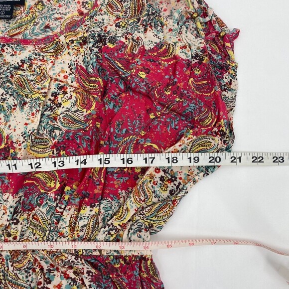 Angie Women Multicolor Paisley Round Neck Knee Length Fit And Flare Dress Size L - Picture 5 of 8